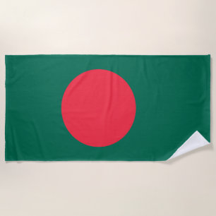 Bangladeshi Flag (Bangladesh) Beach Towel