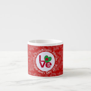 Bangladeshi Flag Heart LOVE Red Personalised Text Espresso Cup