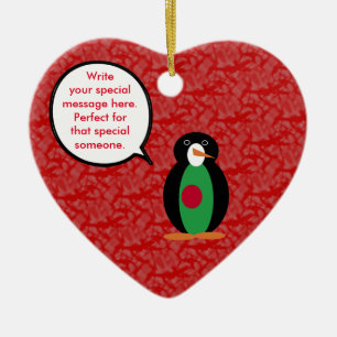 Bangladeshi Holiday Mr. Penguin Ceramic Tree Decoration
