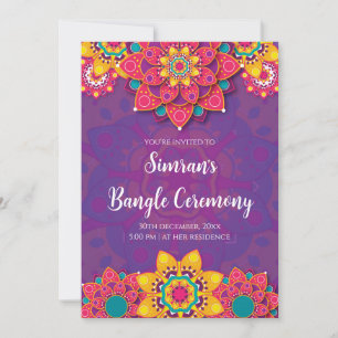 Bangle ceremony invite Choora ceremony invitation