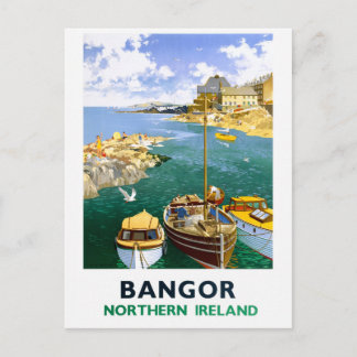 Bangor Ireland Vintage Travel Poster Restored Postcard