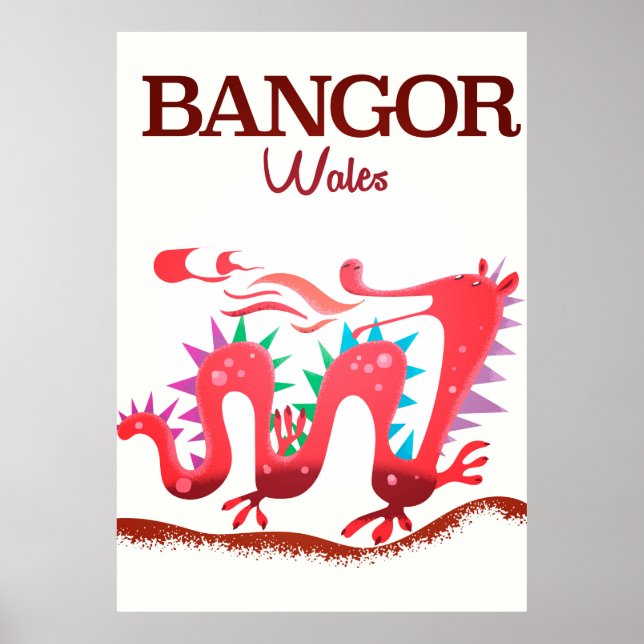 Bangor Wales Dragon poster (Front)
