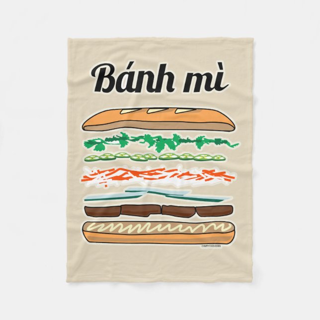Banh Mi Vietnamese sandwich French bread baguette Fleece Blanket (Front)
