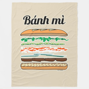 Banh Mi Vietnamese sandwich French bread baguette Fleece Blanket