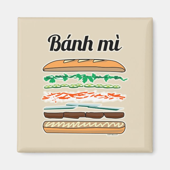 Banh Mi Vietnamese sandwich French bread baguette Magnet (Front)