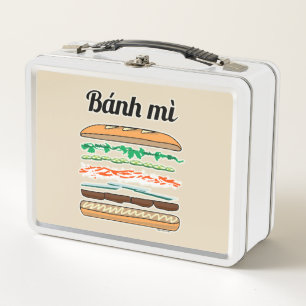 Banh Mi Vietnamese sandwich French bread baguette Metal Lunch Box