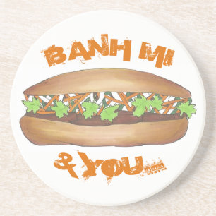 Banh Mi & You Pork Sandwich Vietnamese Food Foodie Coaster