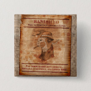 Banish Drama Llamas - 2" Square Button