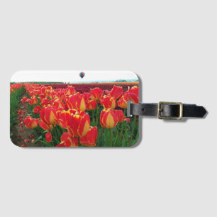 Banja Luka Tulips in a Field with Hot Air Balloon Luggage Tag