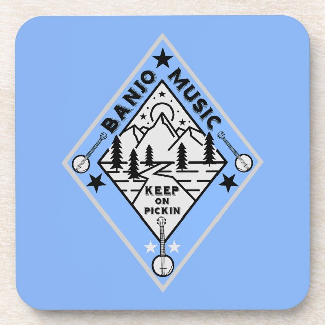 Banjo Bluegrass Music Coaster (Front)