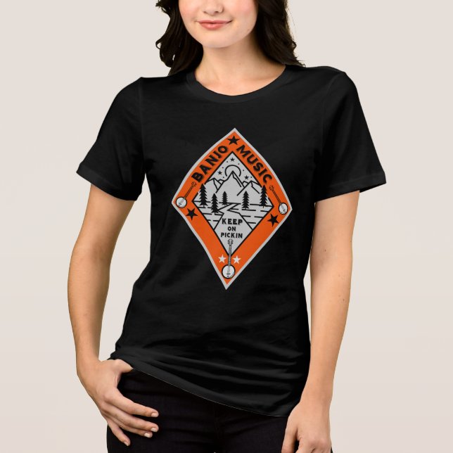 Banjo Bluegrass Music Tri-Blend Shirt (Front)