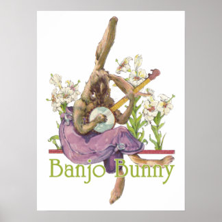 Banjo Bunny Poster