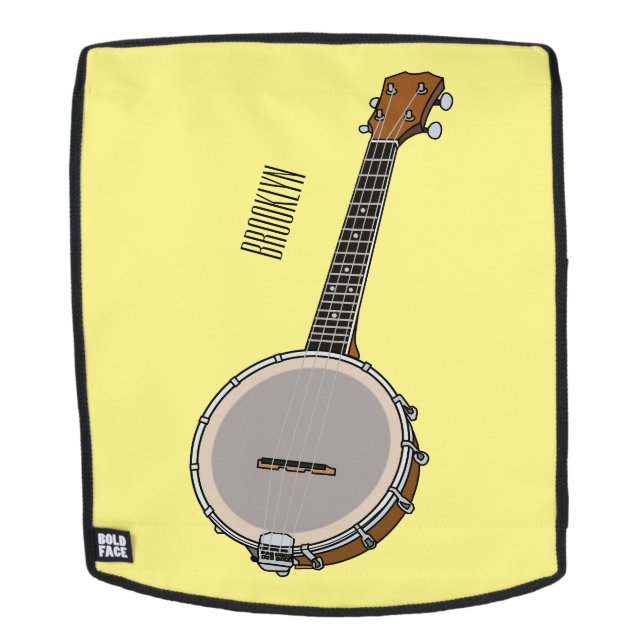 Banjo cartoon illustration  backpack (Removable Face)