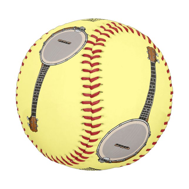 Banjo cartoon illustration  baseball (Angled)