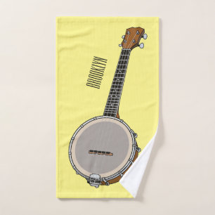 Banjo cartoon illustration bath towel set