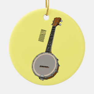 Banjo cartoon illustration  ceramic tree decoration