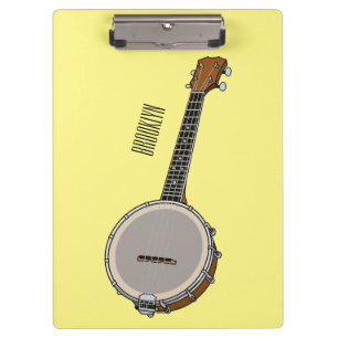 Banjo cartoon illustration  clipboard