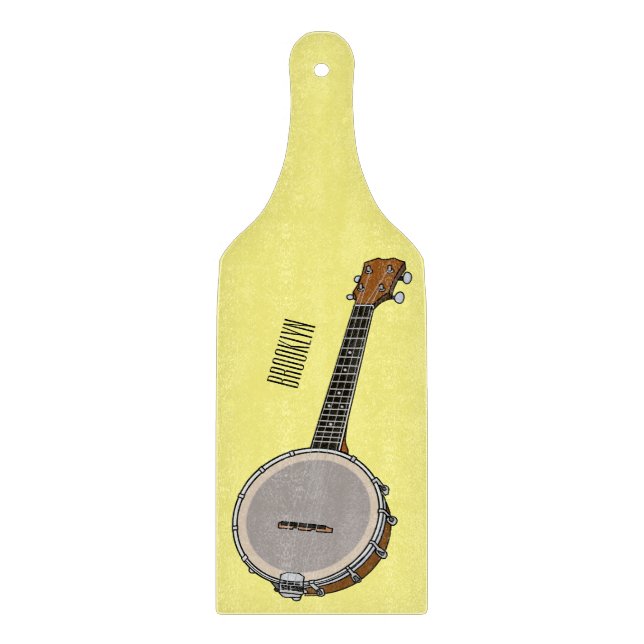 Banjo cartoon illustration  cutting board (Front)