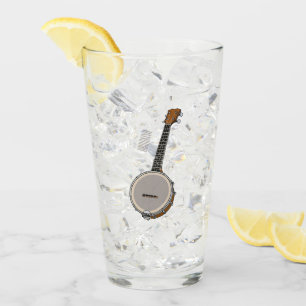 Banjo cartoon illustration  glass