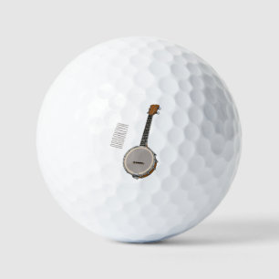 Banjo cartoon illustration golf balls