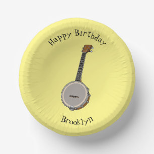Banjo cartoon illustration paper plate