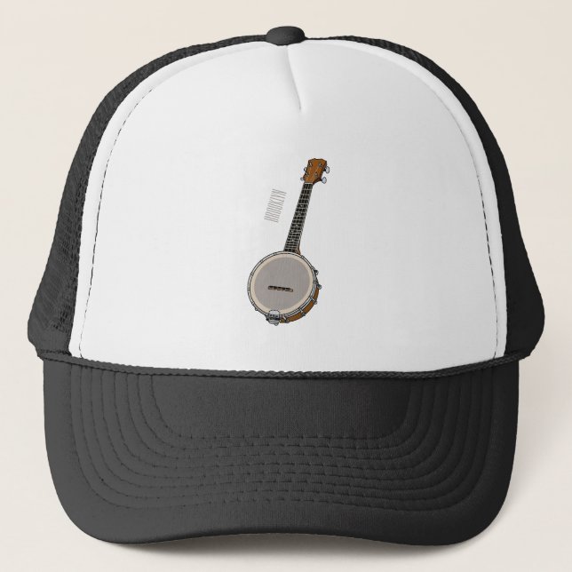 Banjo cartoon illustration  trucker hat (Front)