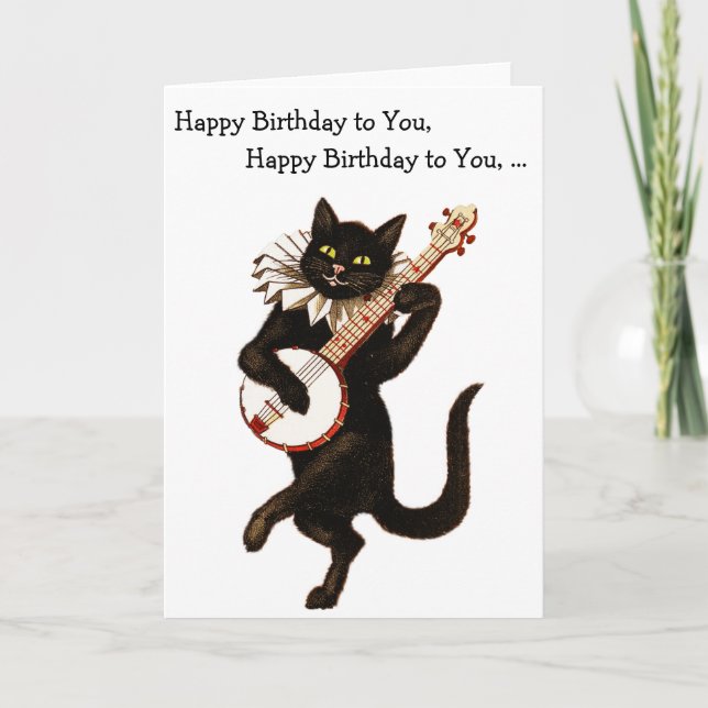 Banjo Cat: Happy Birthday to You Card (Front)