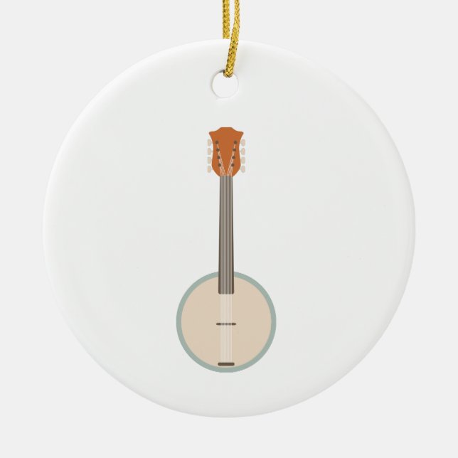 Banjo Ceramic Tree Decoration (Front)