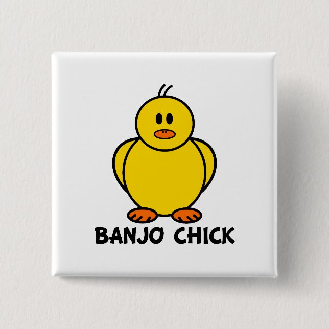 Banjo Chick 15 Cm Square Badge (Front)