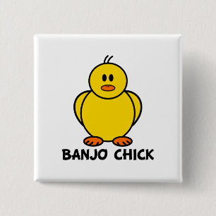 Banjo Chick 15 Cm Square Badge