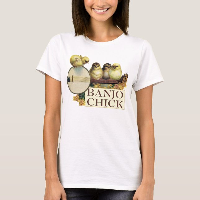 Banjo Chick Ladies Spaghetti Top (Fitted) (Front)