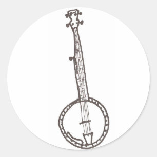 BANJO CLASSIC ROUND STICKER