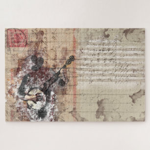 banjo collage puzzle