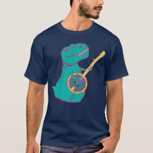 Banjo Dinosaur Bluegrass Music Dino Musician T-Shirt