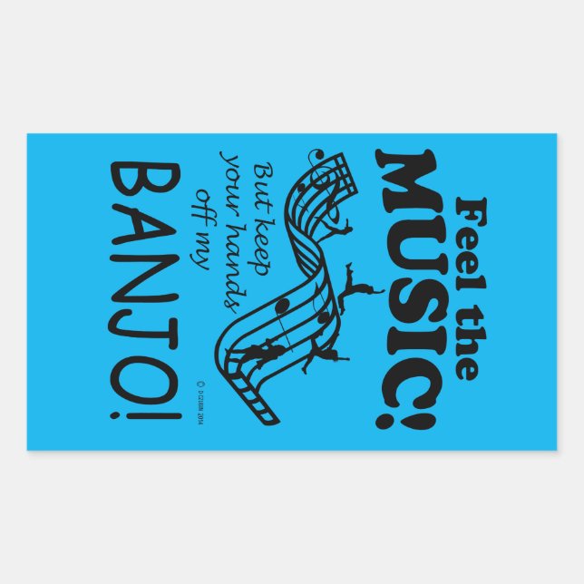 Banjo Feel The Music Rectangular Sticker (Front)