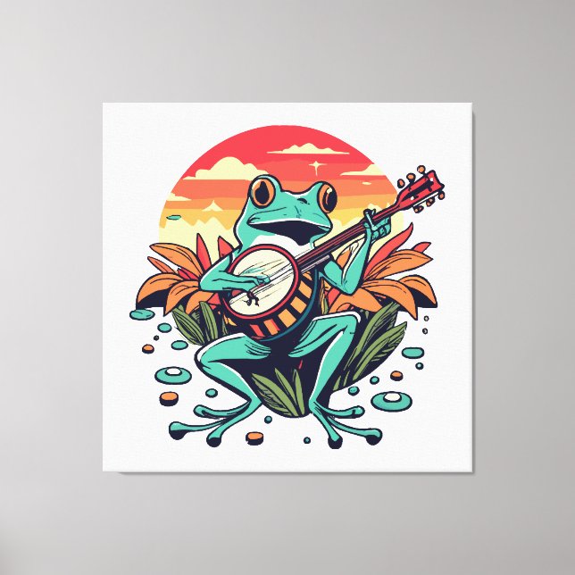 Banjo Frog Canvas Print (Front)