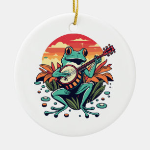 Banjo Frog Ceramic Tree Decoration