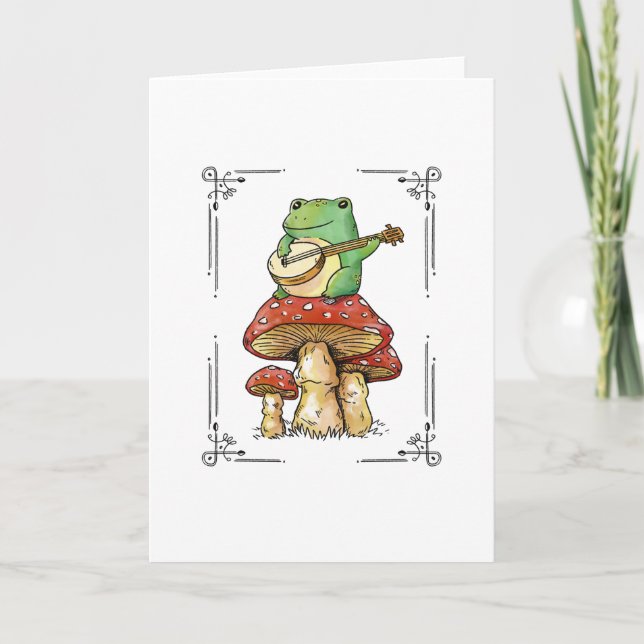 Banjo Frog on Mushrom Card (Front)