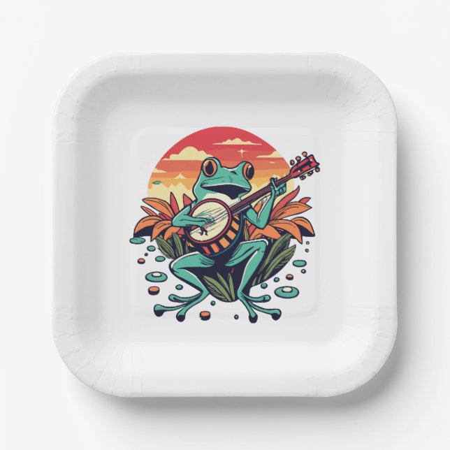 Banjo Frog Paper Plate (Front)
