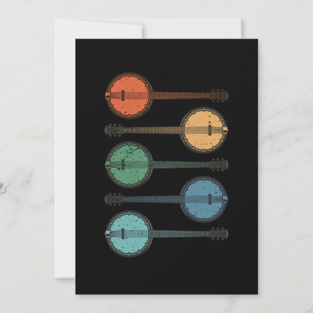 Banjo Instrument Country Music Acoustic Blue Gift Invitation (Front)