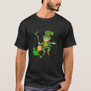 Banjo Leprechaun St Patricks Day Banjo Player Iris T-Shirt