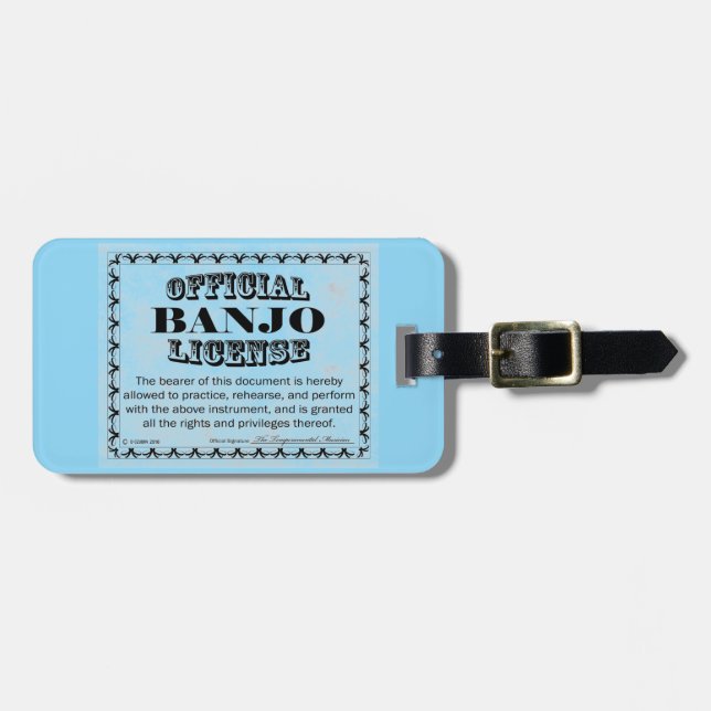 Banjo License Luggage Tag (Front Horizontal)