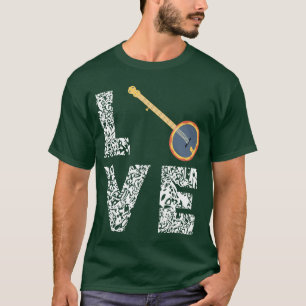Banjo Love Bluegrass Country Music Instrument Love T-Shirt