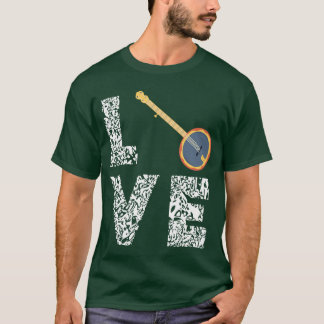 Banjo Love Bluegrass Country Music Instrument Love T-Shirt