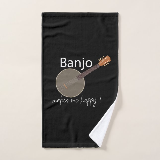 Banjo Makes Me Happy Hand Towel (Hand Towel)