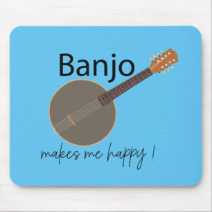 Banjo Makes Me Happy Mouse Pad