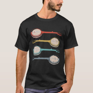 Banjo Multi Colour Banjo Vintage Retro Apparel T-Shirt