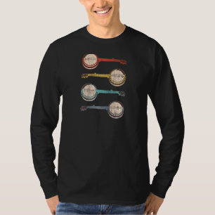 Banjo Multi Colour Banjo Vintage Retro T Shirt Rag