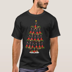 Banjo Music   Lights Xmas Santa Banjo Christmas Tr T-Shirt