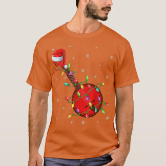 Banjo Music Lover Xmas Lights Santa Banjo Christma T-Shirt